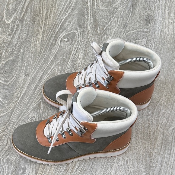 Cole Haan Gray and Brown Lace Up Boots - Picture 8 of 12